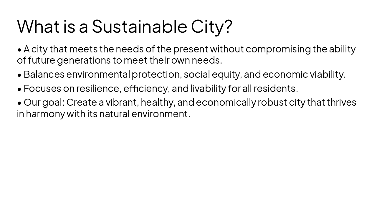 Slide 4 - What is a Sustainable City?