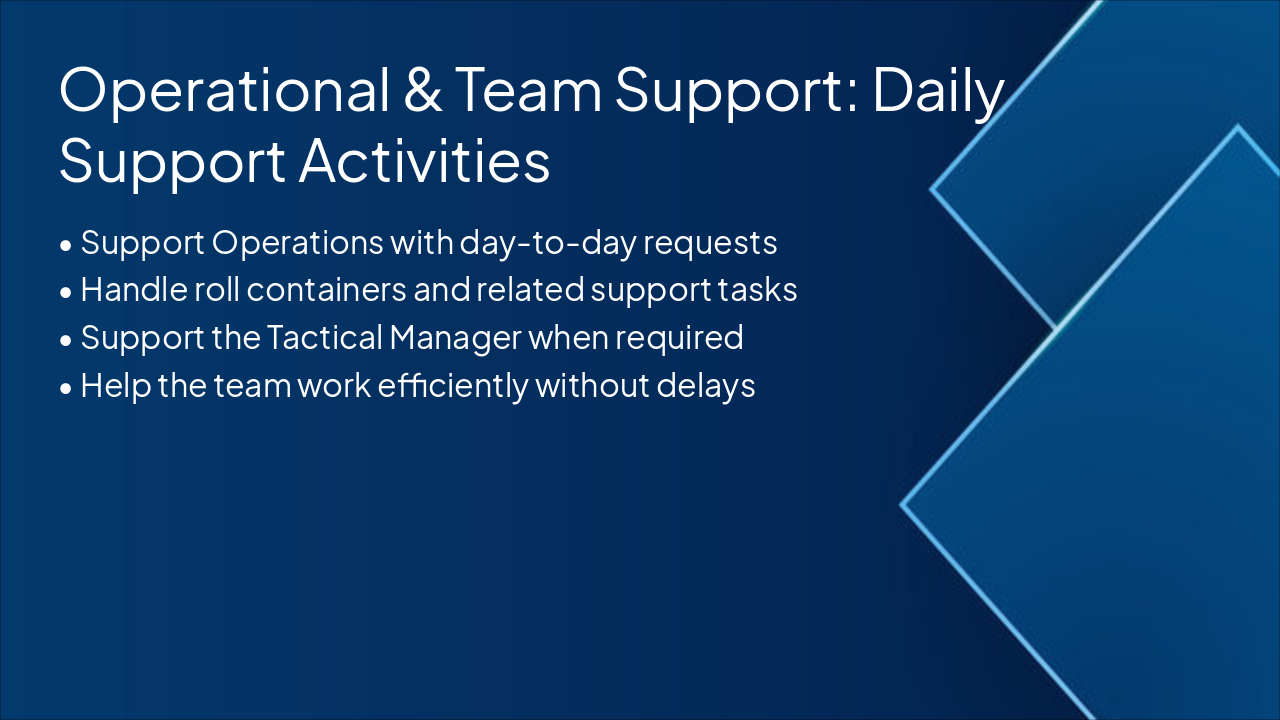 Slide 5 - Operational & Team Support: Daily Support Activities
