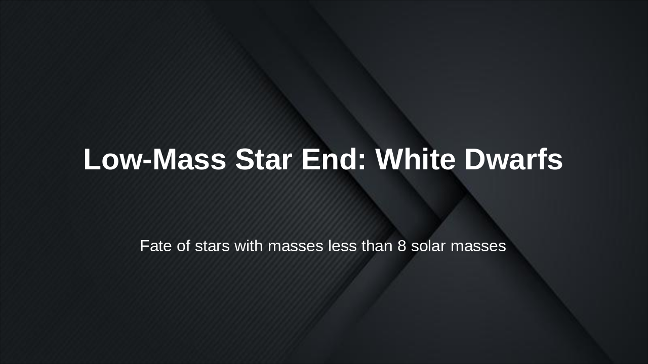 Slide 16 - Low-Mass Star End: White Dwarfs