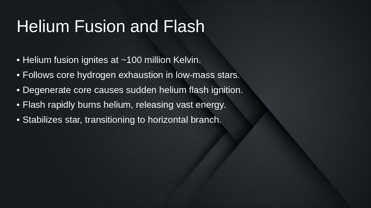 Slide 14 - Helium Fusion and Flash