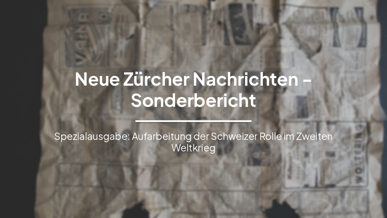 Slide 1 - Neue Zürcher Nachrichten - Sonderbericht