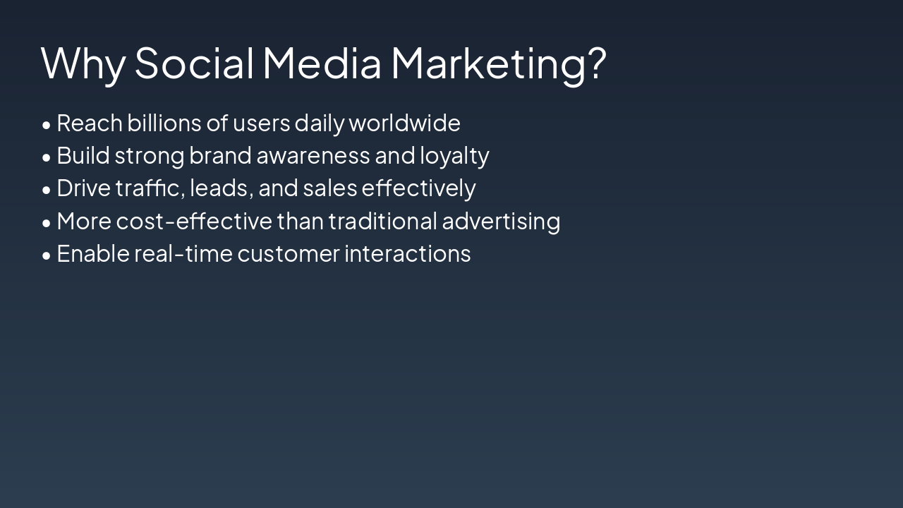 Slide 3 - Why Social Media Marketing?