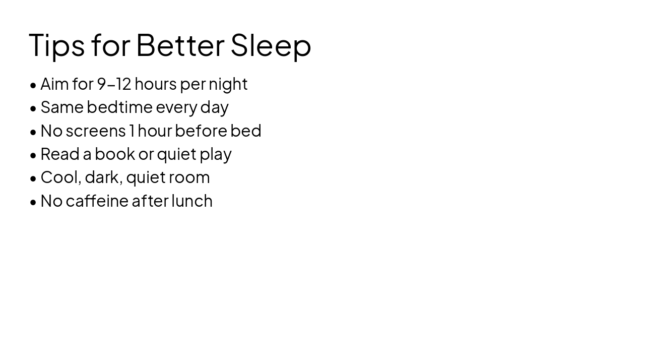 Slide 10 - Tips for Better Sleep