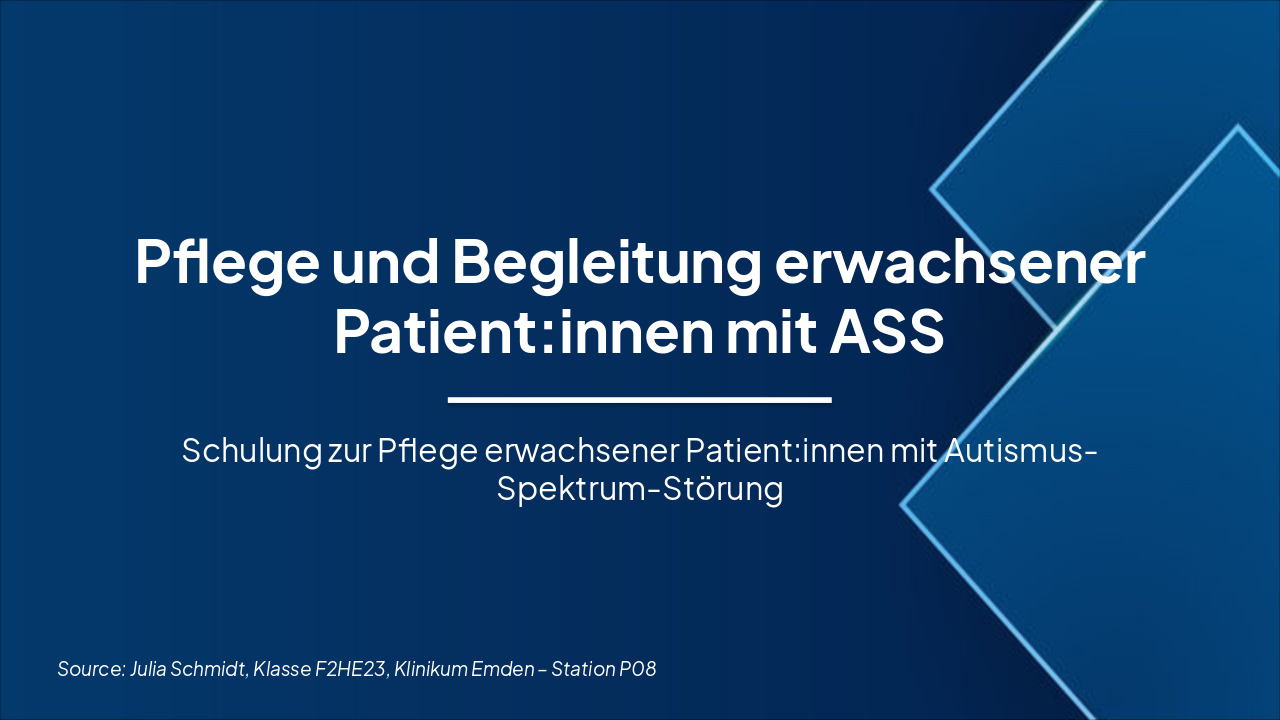 Slide 1 - Pflege und Begleitung erwachsener Patient:innen mit ASS