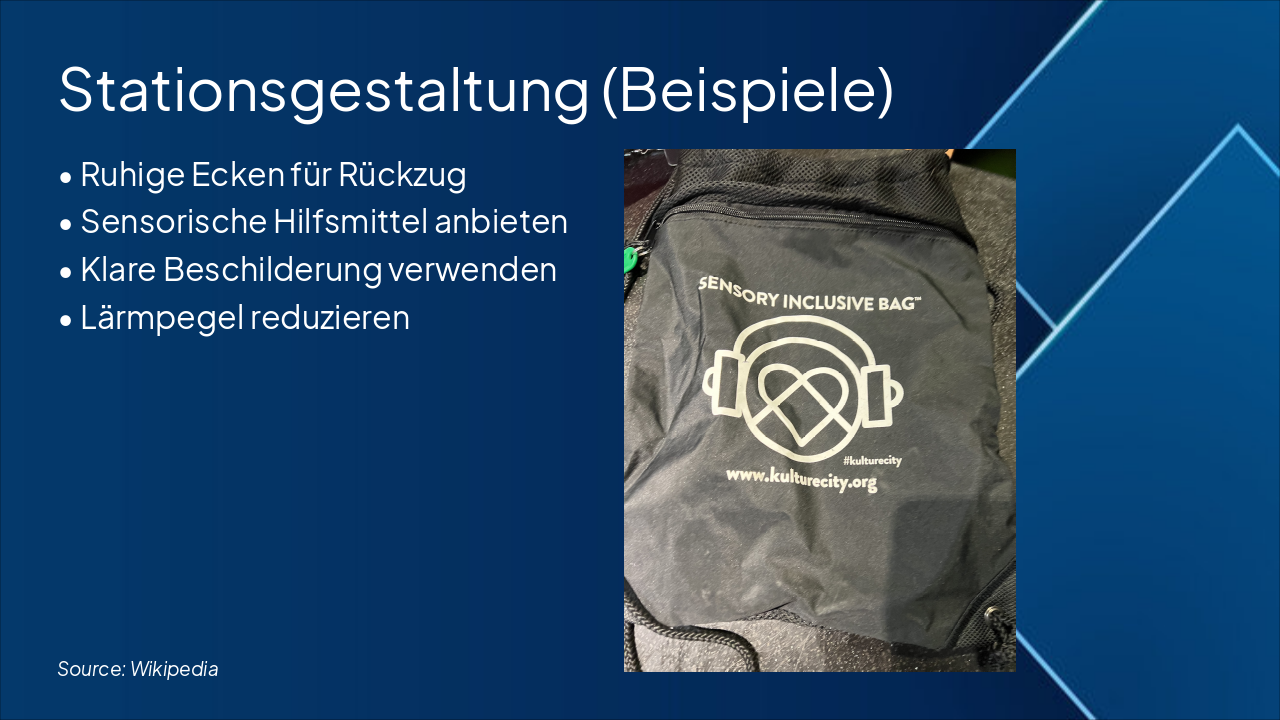 Slide 9 - Stationsgestaltung (Beispiele)