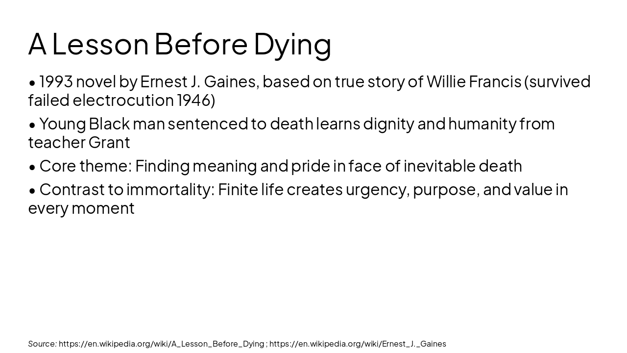 Slide 9 - A Lesson Before Dying