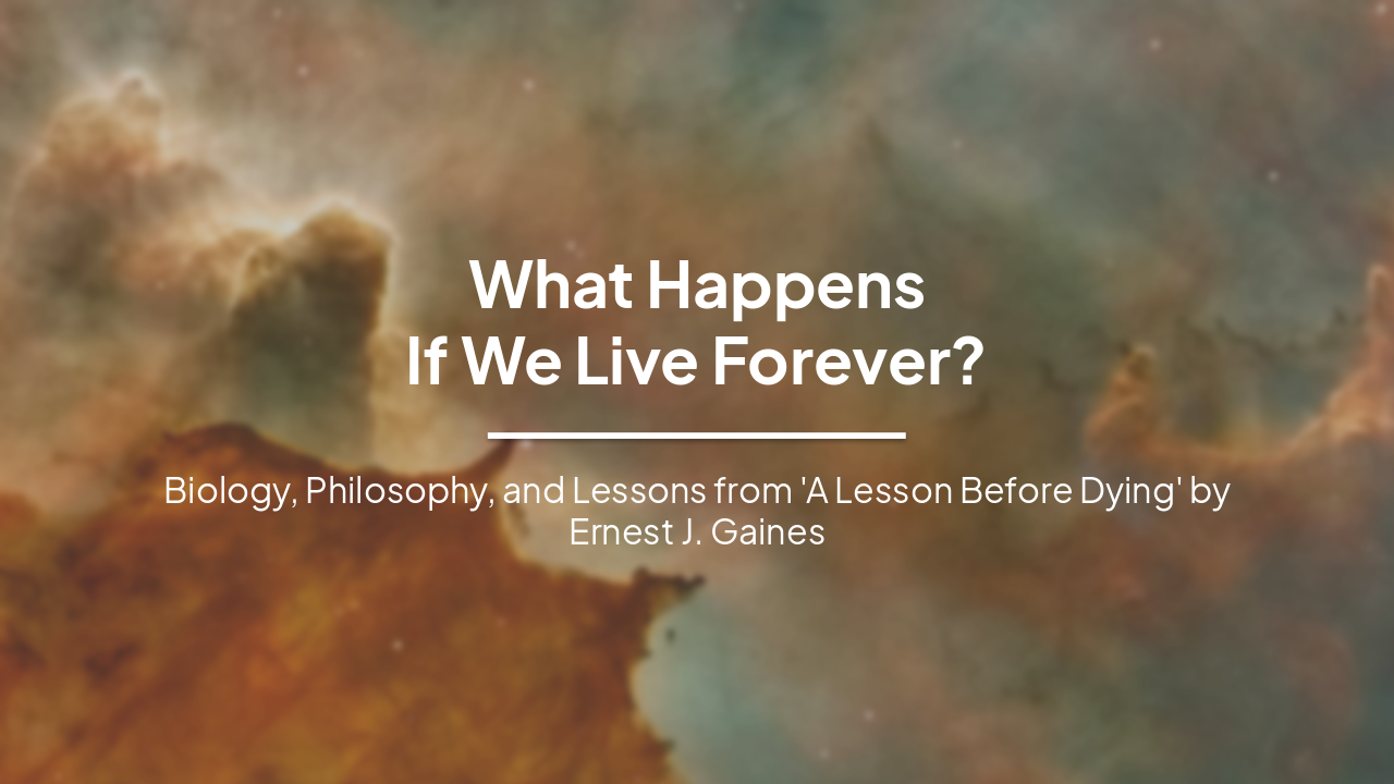 What Happens If We Live Forever? Biology, Philosophy, and Lessons from 'A Lesson Before Dying'
