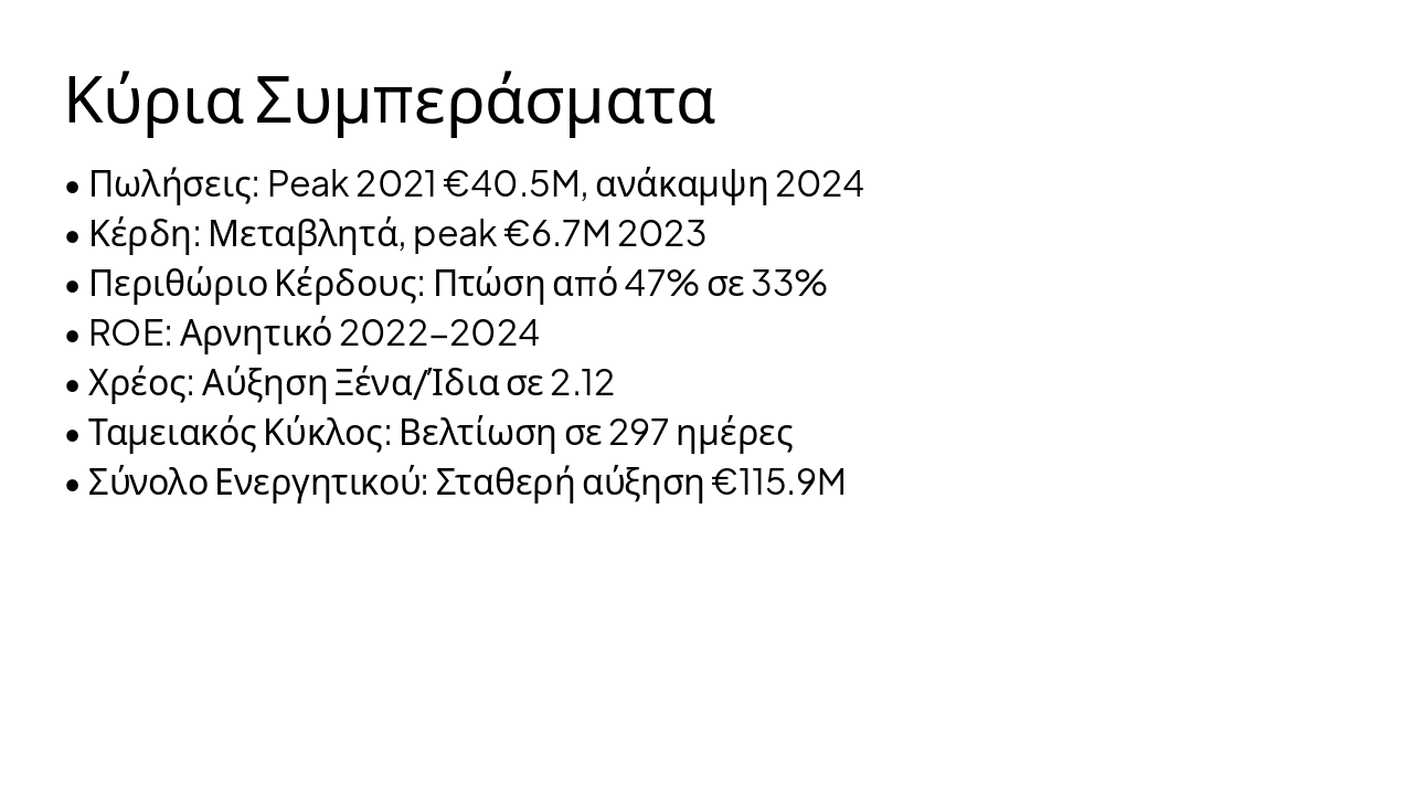 Slide 18 - Κύρια Συμπεράσματα