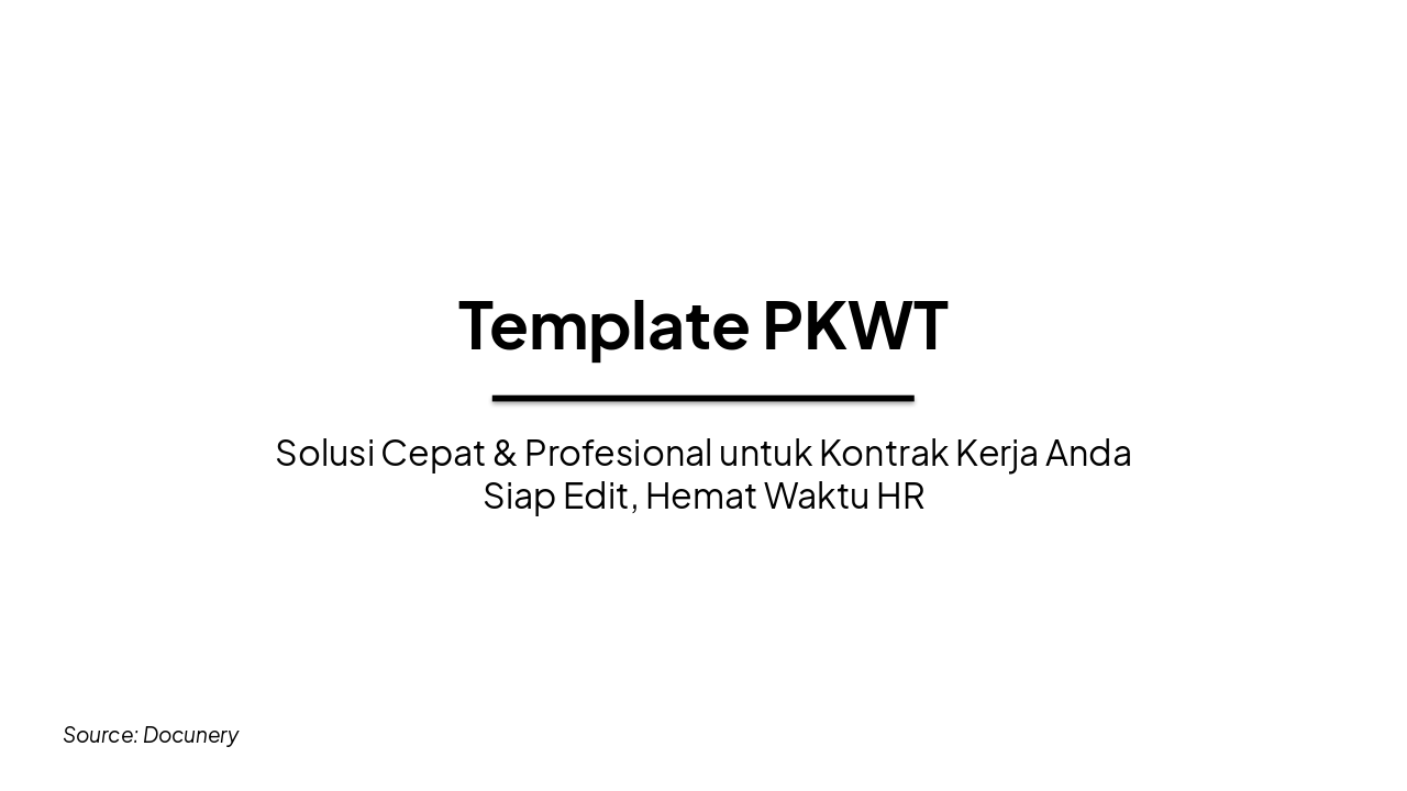 Slide 1 - Template PKWT