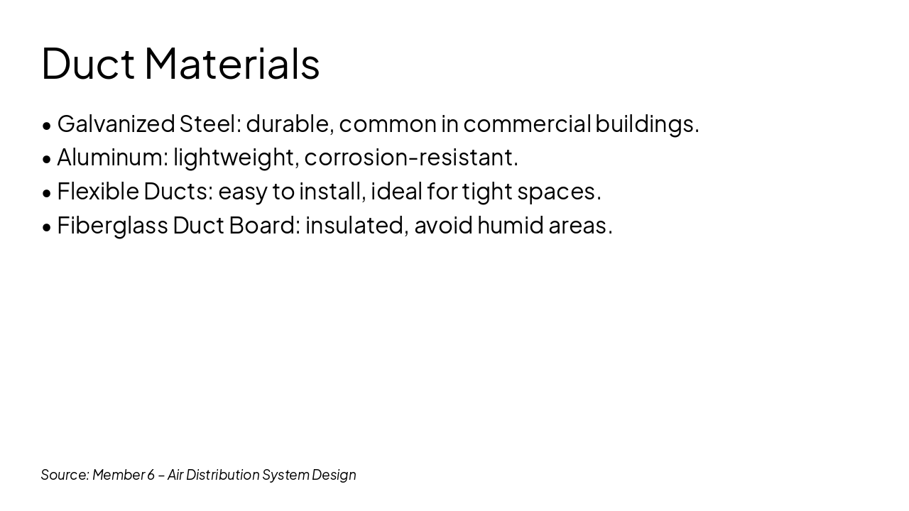 Slide 4 - Duct Materials