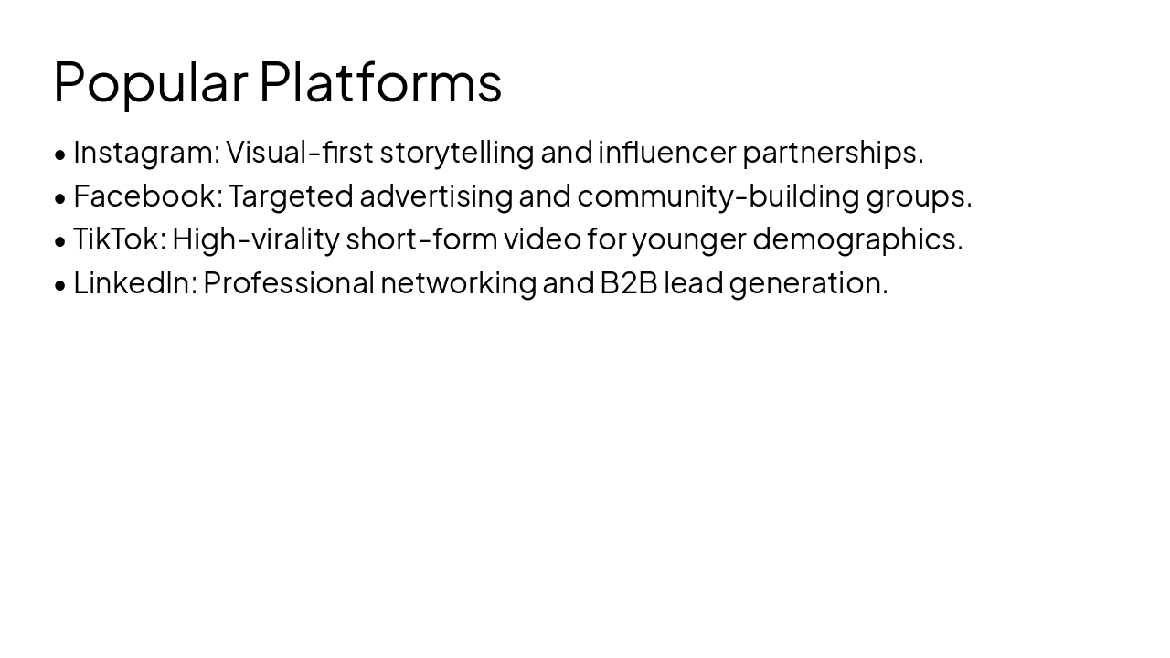 Slide 5 - Popular Platforms