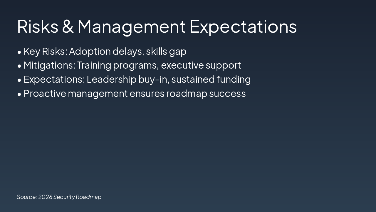 Slide 15 - Risks & Management Expectations