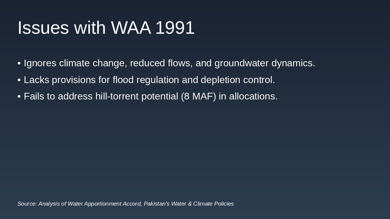 Slide 4 - Issues with WAA 1991