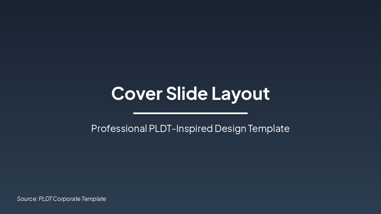 Slide 1 - Cover Slide Layout