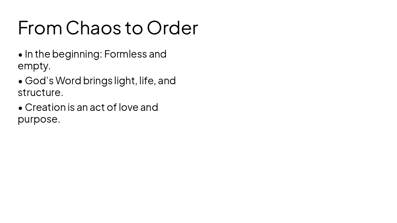 Slide 6 - From Chaos to Order