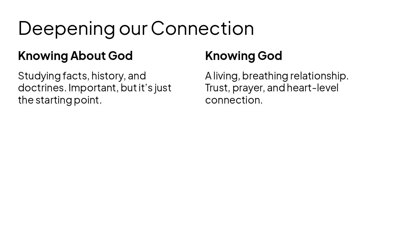 Slide 8 - Deepening our Connection