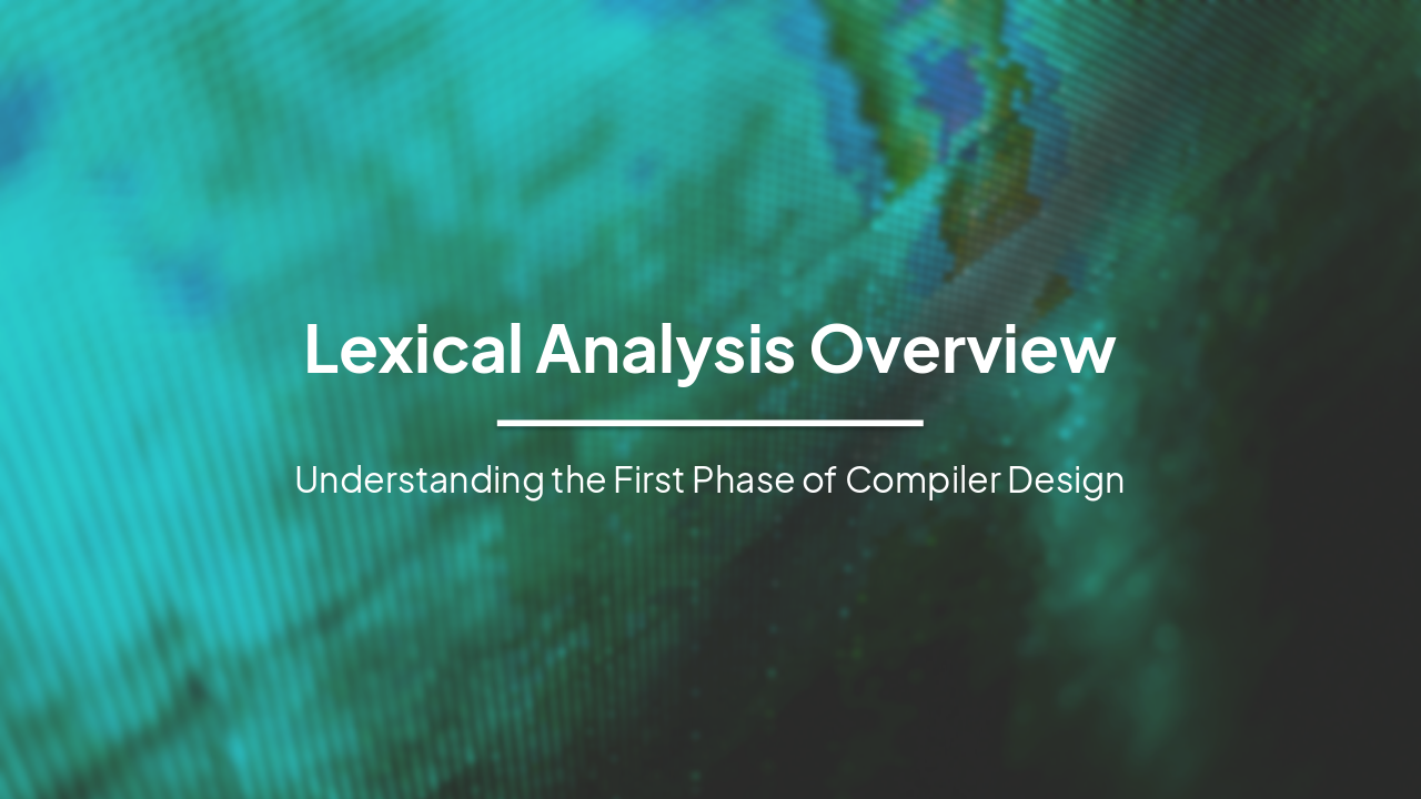 Lexical Analysis: Tokens, Lexemes, and Patterns