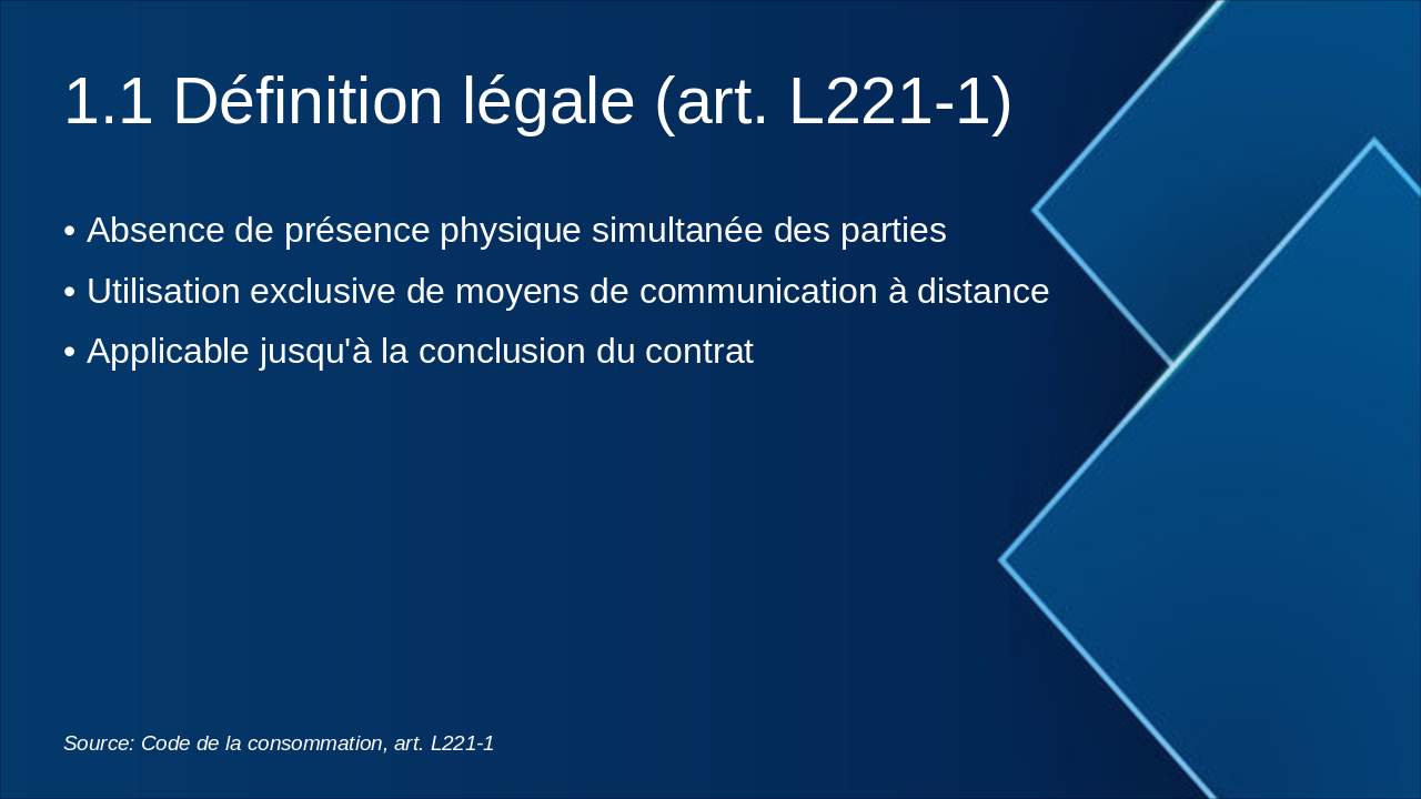 Slide 4 - 1.1 Définition légale (art. L221-1)