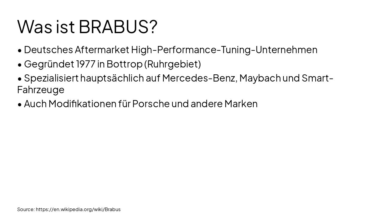 Slide 2 - Was ist BRABUS?