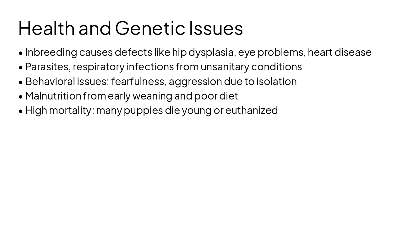 Slide 5 - Health and Genetic Issues
