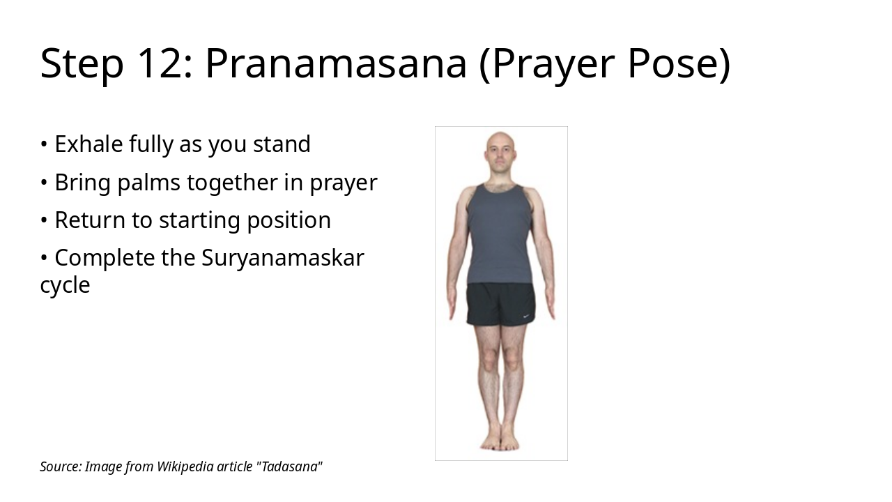 Slide 14 - Step 12: Pranamasana (Prayer Pose)