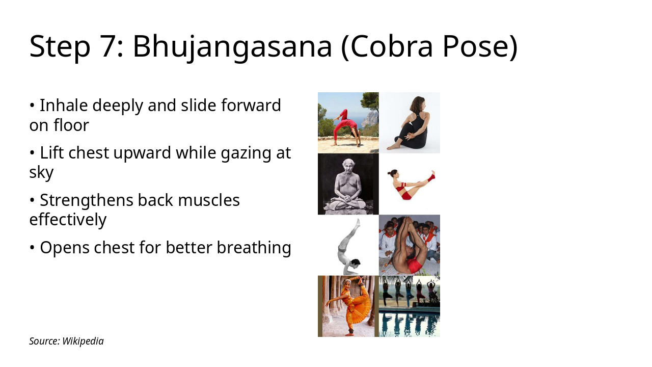 Slide 9 - Step 7: Bhujangasana (Cobra Pose)