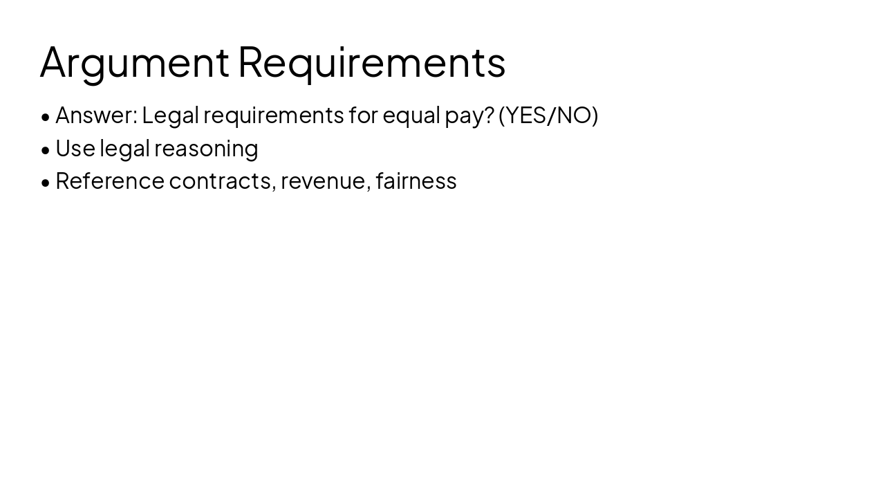 Slide 13 - Argument Requirements