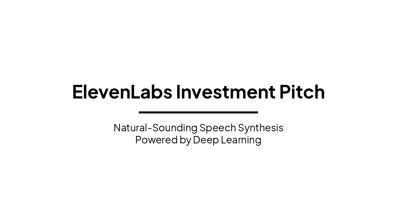 Slide 1 - ElevenLabs Investment Pitch