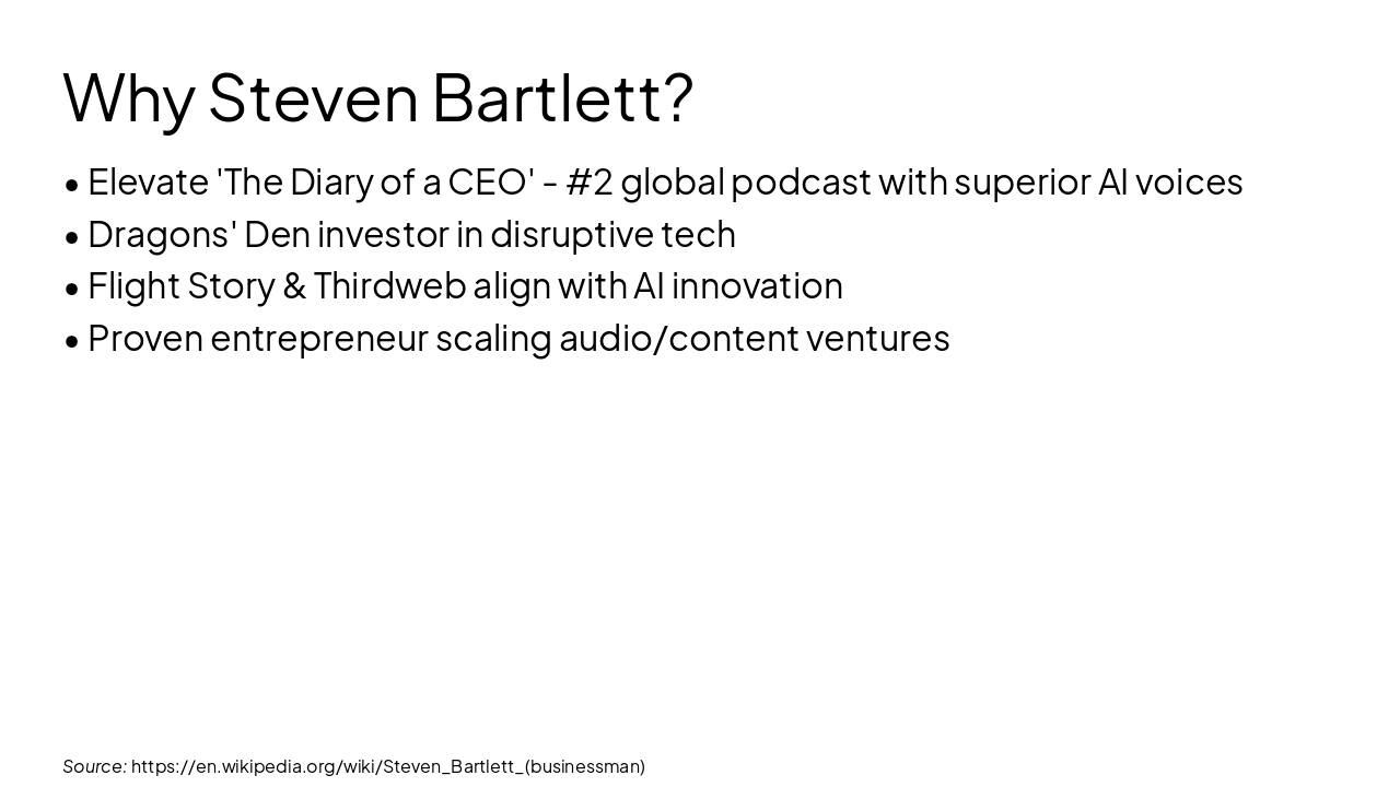 Slide 11 - Why Steven Bartlett?