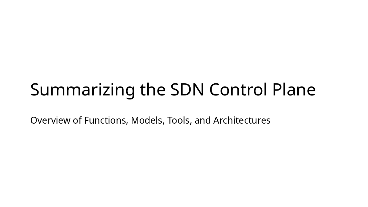 Mastering SDN Control Plane Essentials