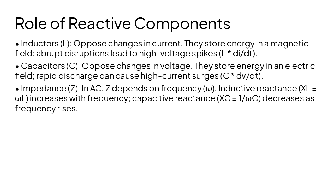 Slide 5 - Role of Reactive Components