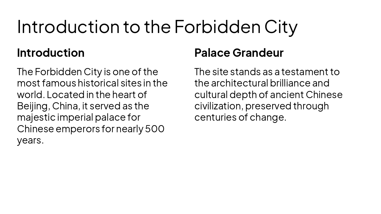 Slide 2 - Introduction to the Forbidden City