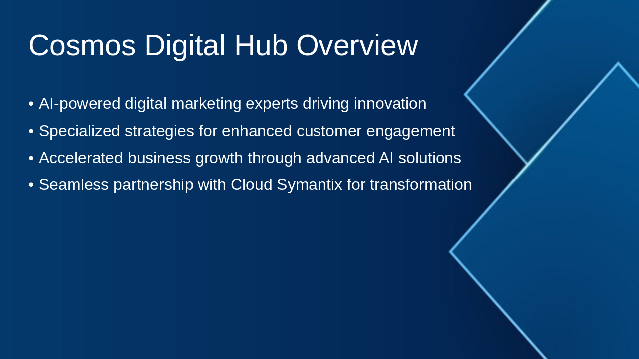 Slide 6 - Cosmos Digital Hub Overview