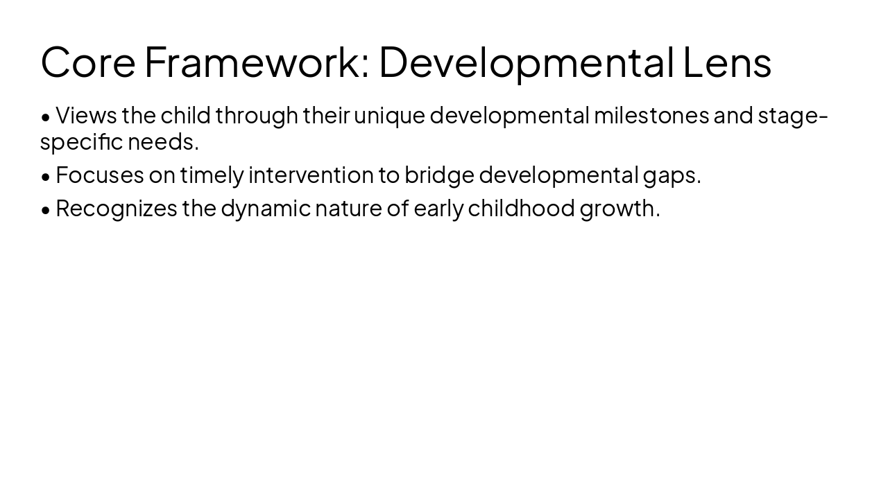 Slide 4 - Core Framework: Developmental Lens