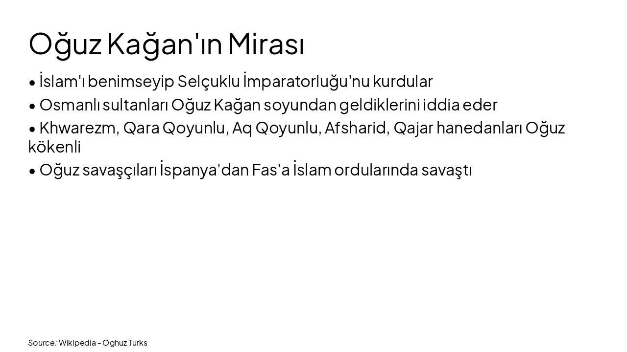 Slide 10 - Oğuz Kağan'ın Mirası