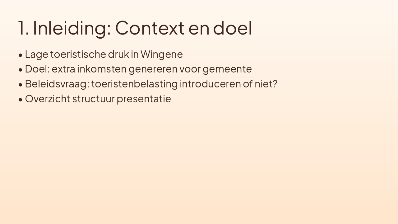 Slide 2 - 1. Inleiding: Context en doel