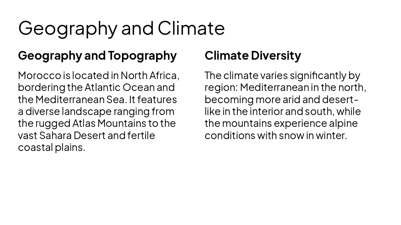 Slide 4 - Geography and Climate