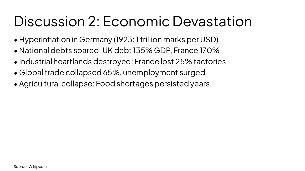 Slide 6 - Discussion 2: Economic Devastation
