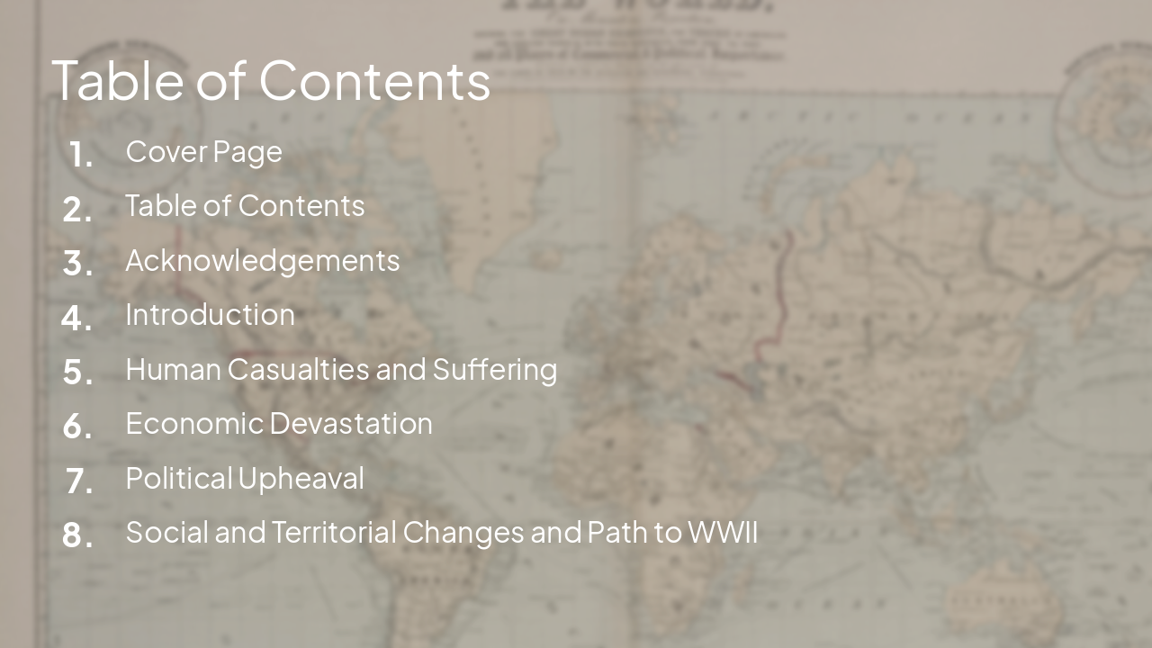 Slide 2 - Table of Contents