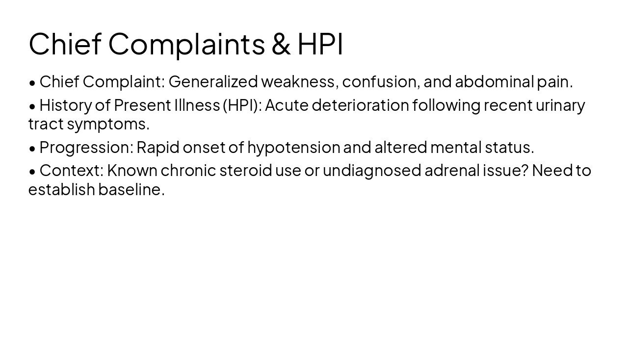 Slide 4 - Chief Complaints & HPI