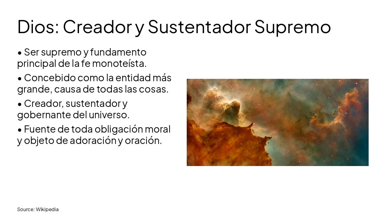 Slide 2 - Dios: Creador y Sustentador Supremo