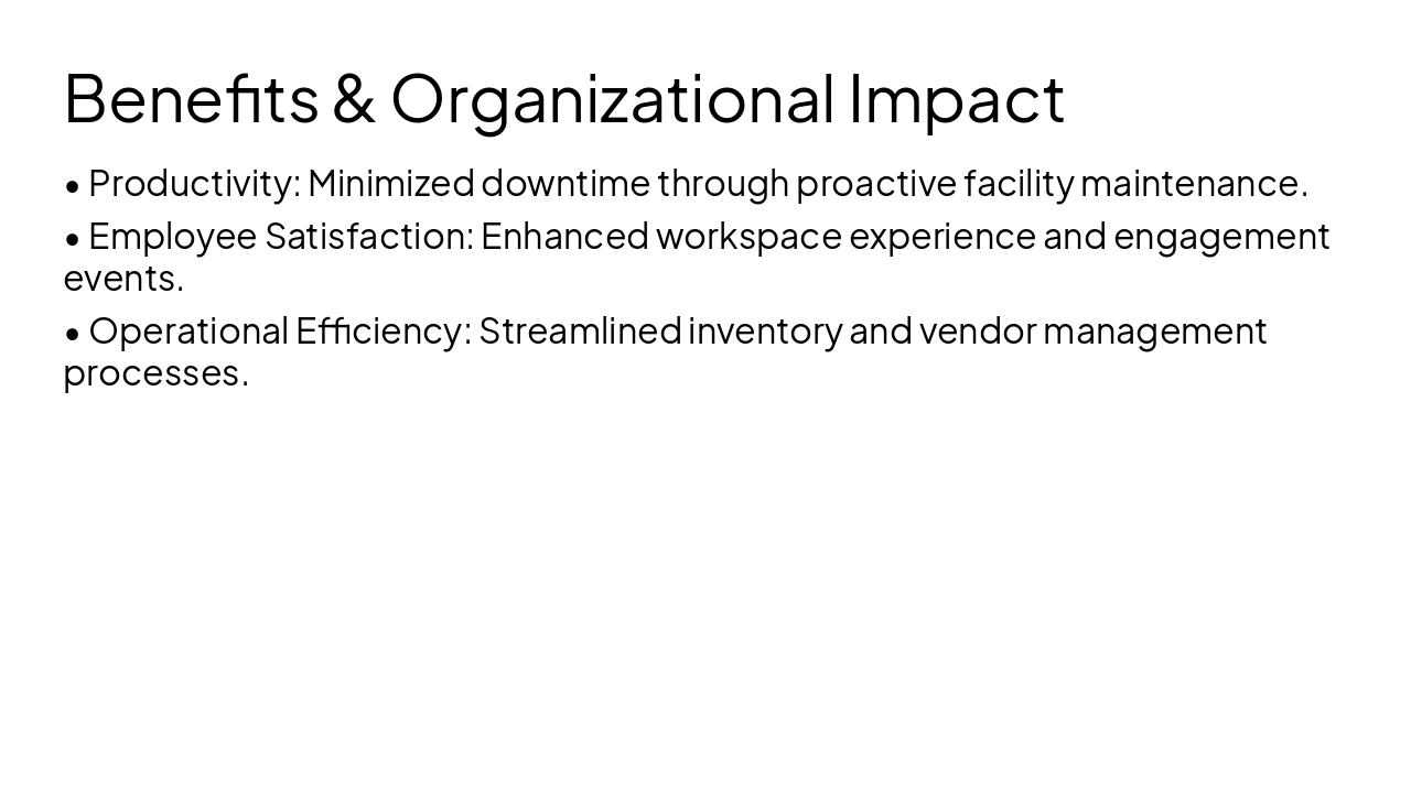 Slide 11 - Benefits & Organizational Impact