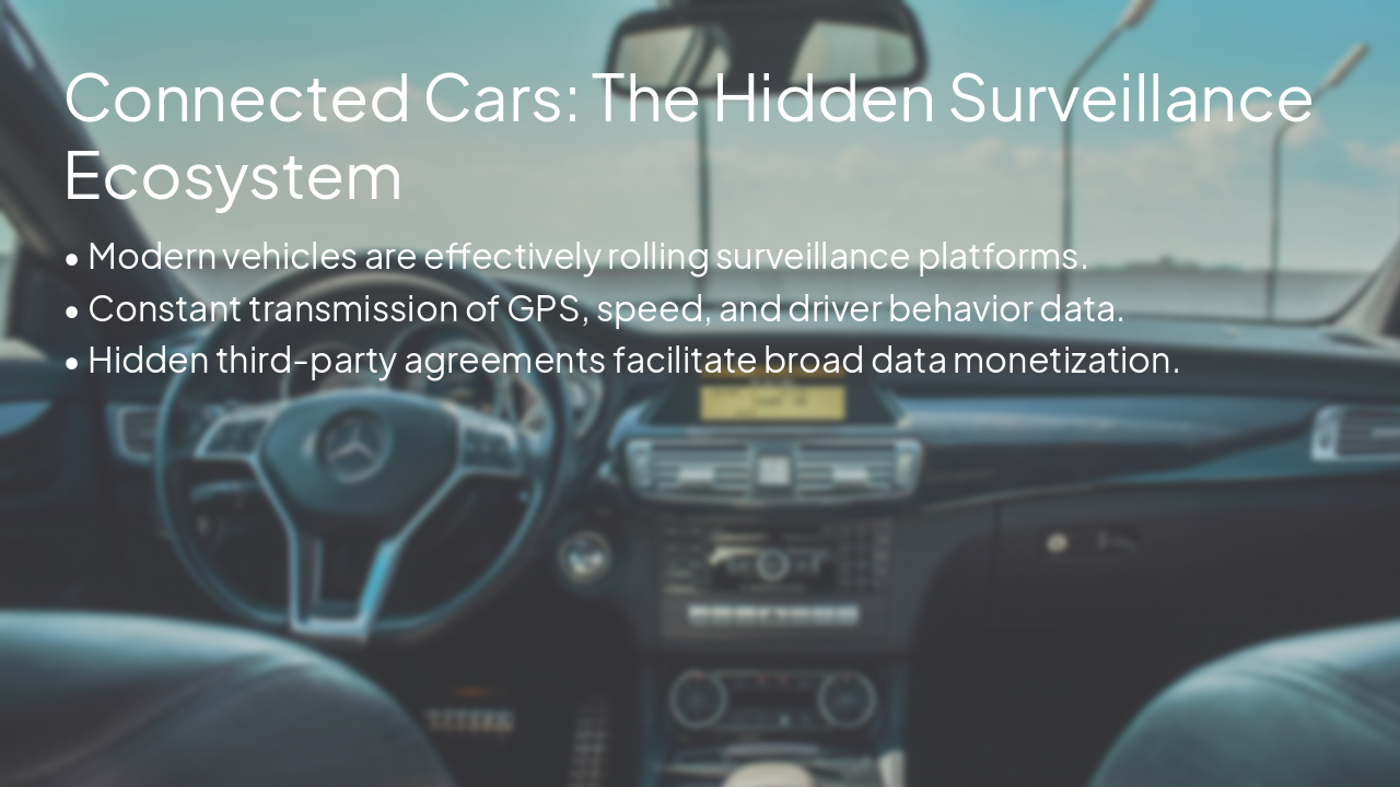 Slide 9 - Connected Cars: The Hidden Surveillance Ecosystem