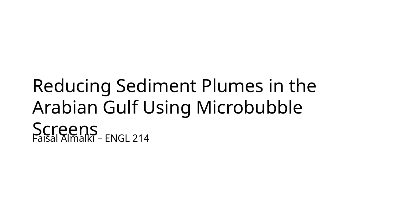 Microbubble Screens vs. Gulf Sediment Plumes (38 chars)