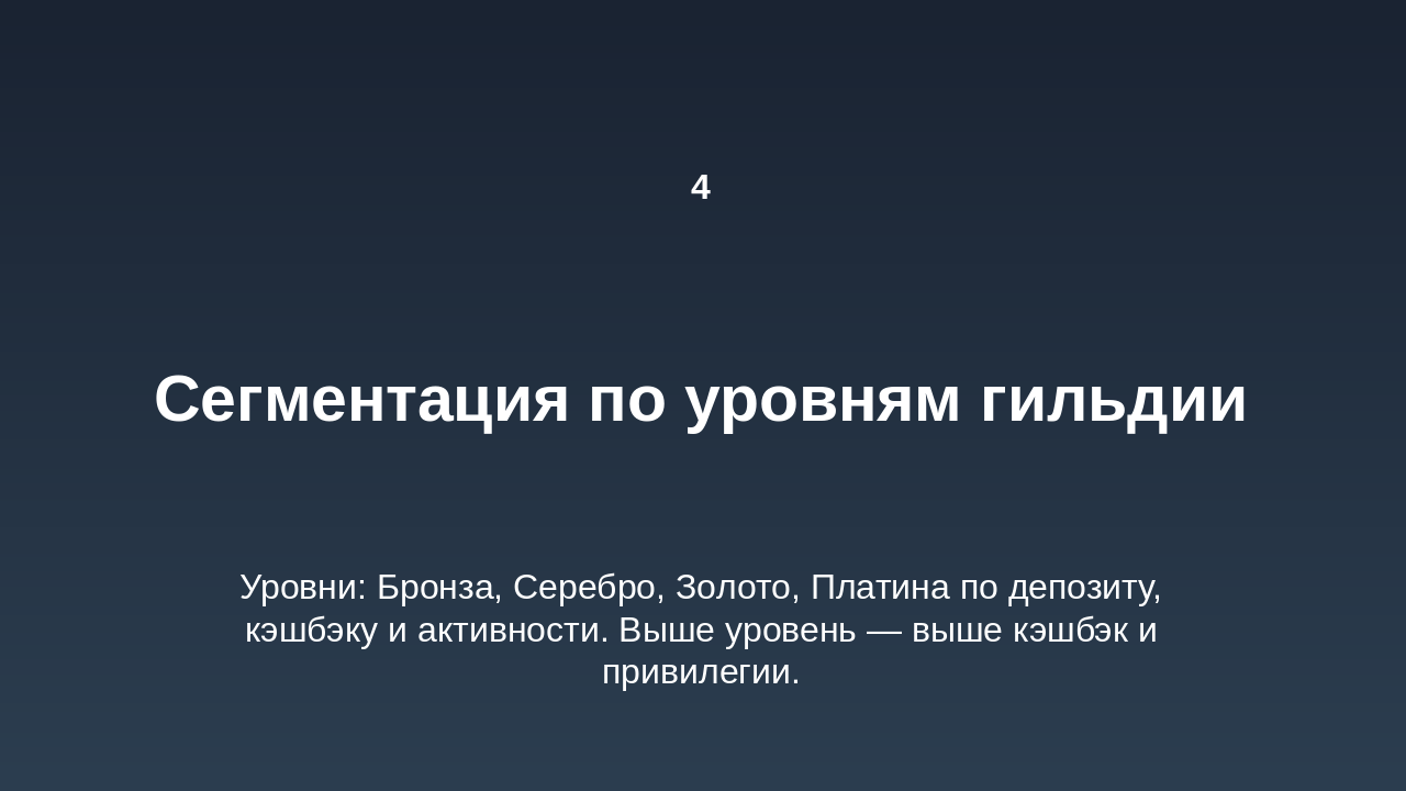 Slide 6 - 4. Сегментация по уровням гильдии