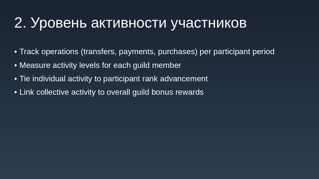 Slide 4 - 2. Уровень активности участников