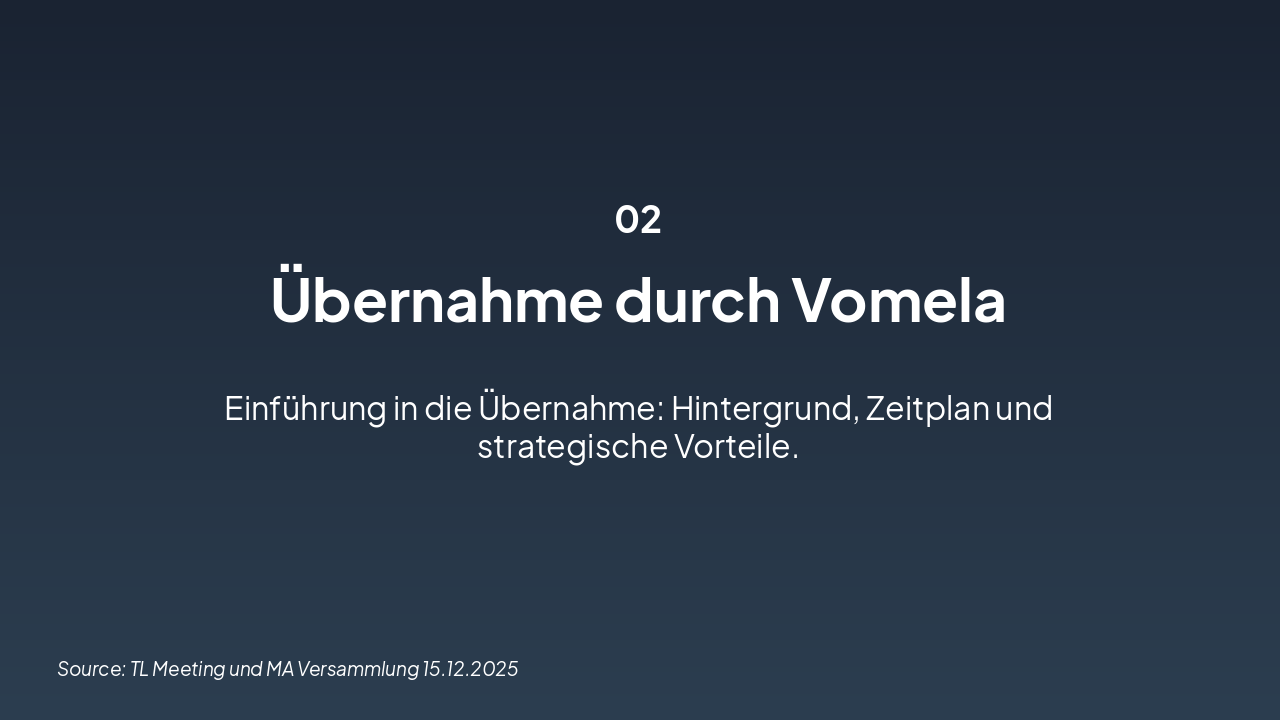 Slide 3 - Übernahme durch Vomela