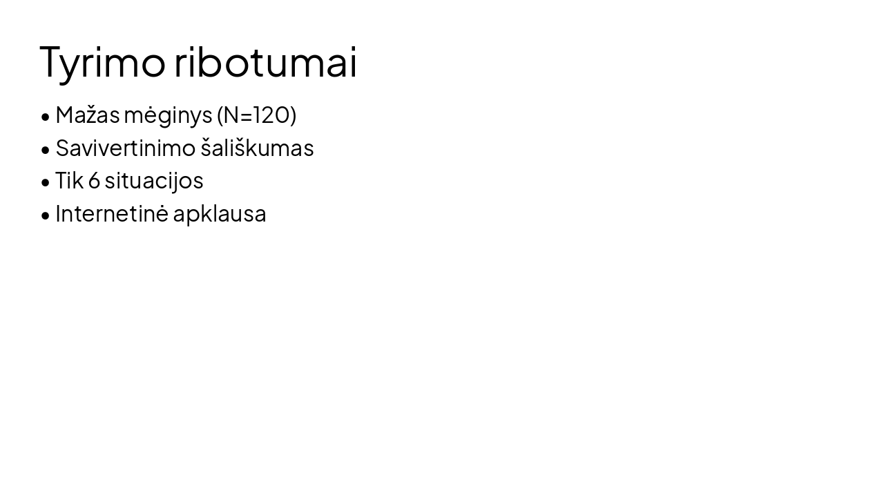 Slide 19 - Tyrimo ribotumai