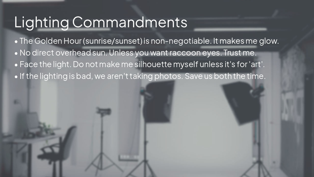 Slide 4 - Lighting Commandments