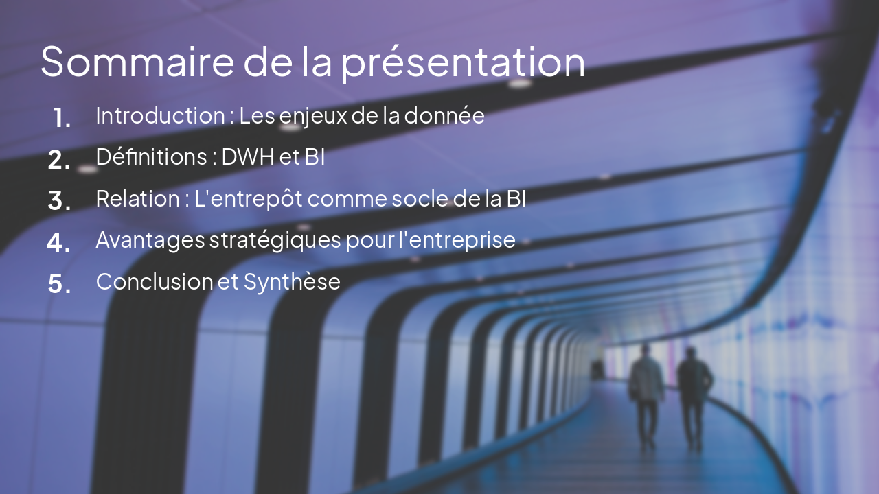 Slide 2 - Sommaire de la présentation